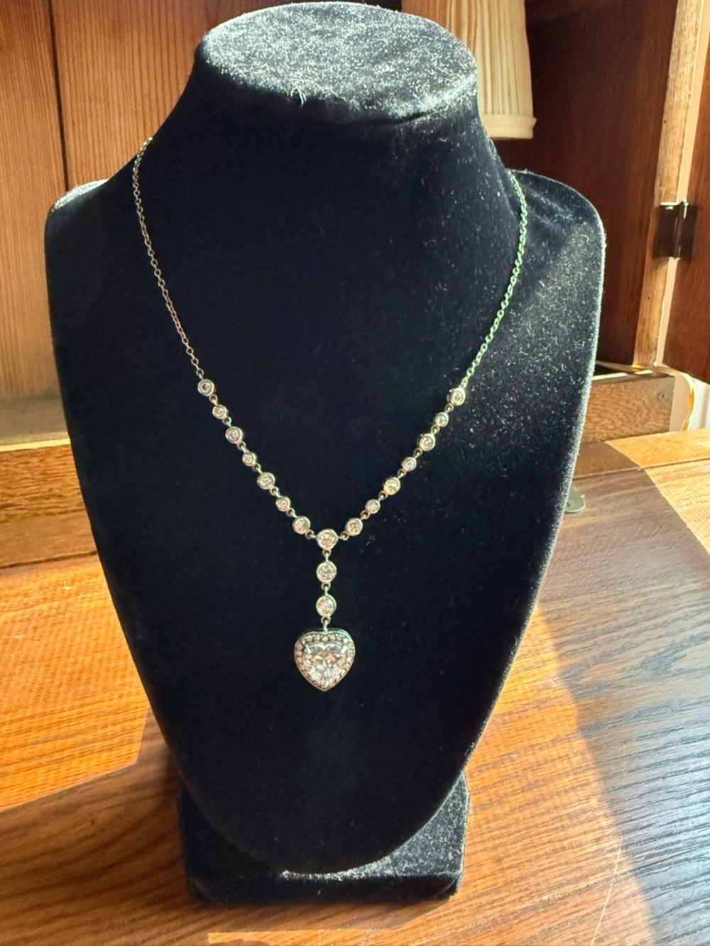 Heart Pendant Cubic Zirconia Drop Necklace in 925 Sterling Silver